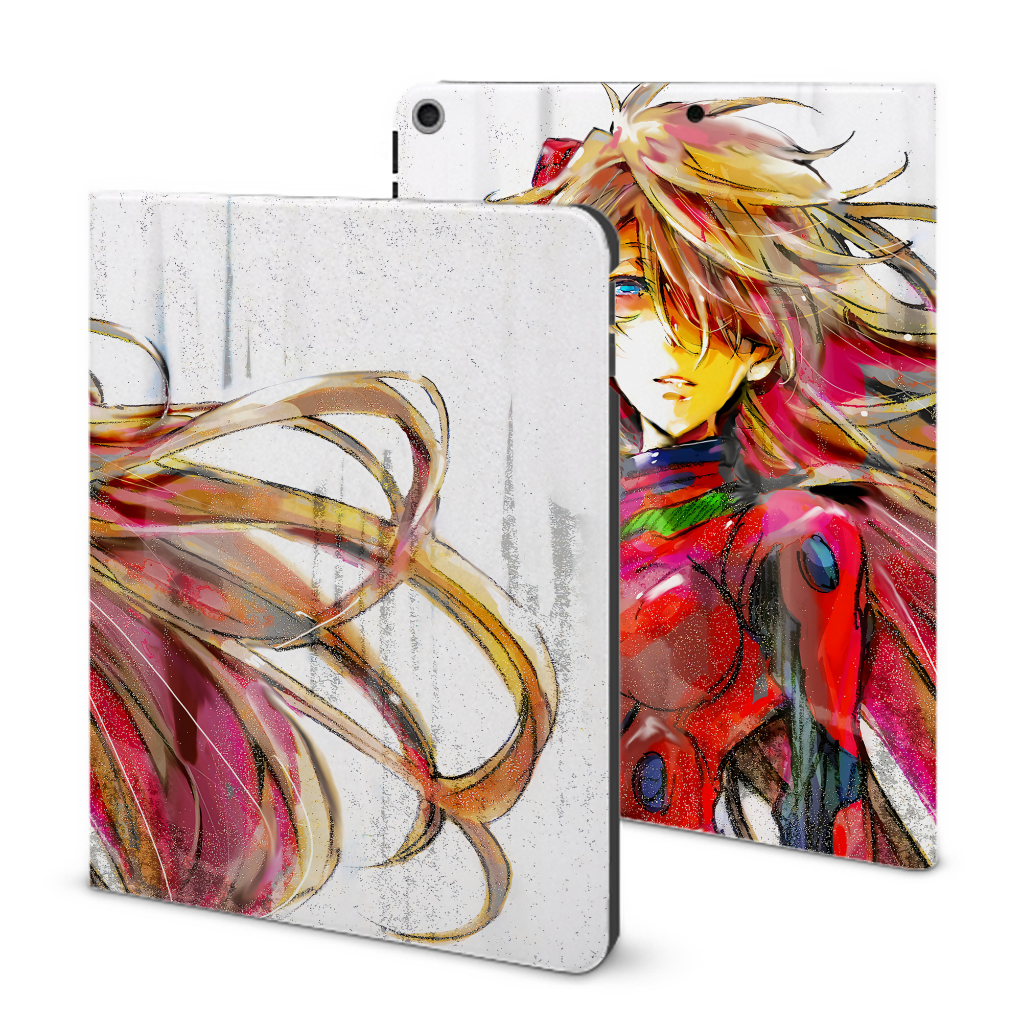 （画像用） EVA 新世紀エヴァンゲリオン IPad ケース ブック型 PUレザー TPU 耐衝撃 軽量 薄型 ペン収納なし 全面保護 IPad 各モデル対応